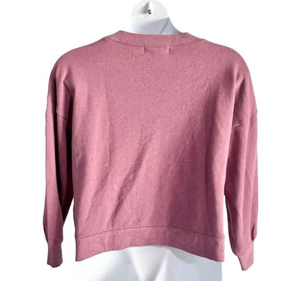 Wildfox Mauve V-Neck Cropped Sweatshirt - M  NWOT - Picture 4 of 6